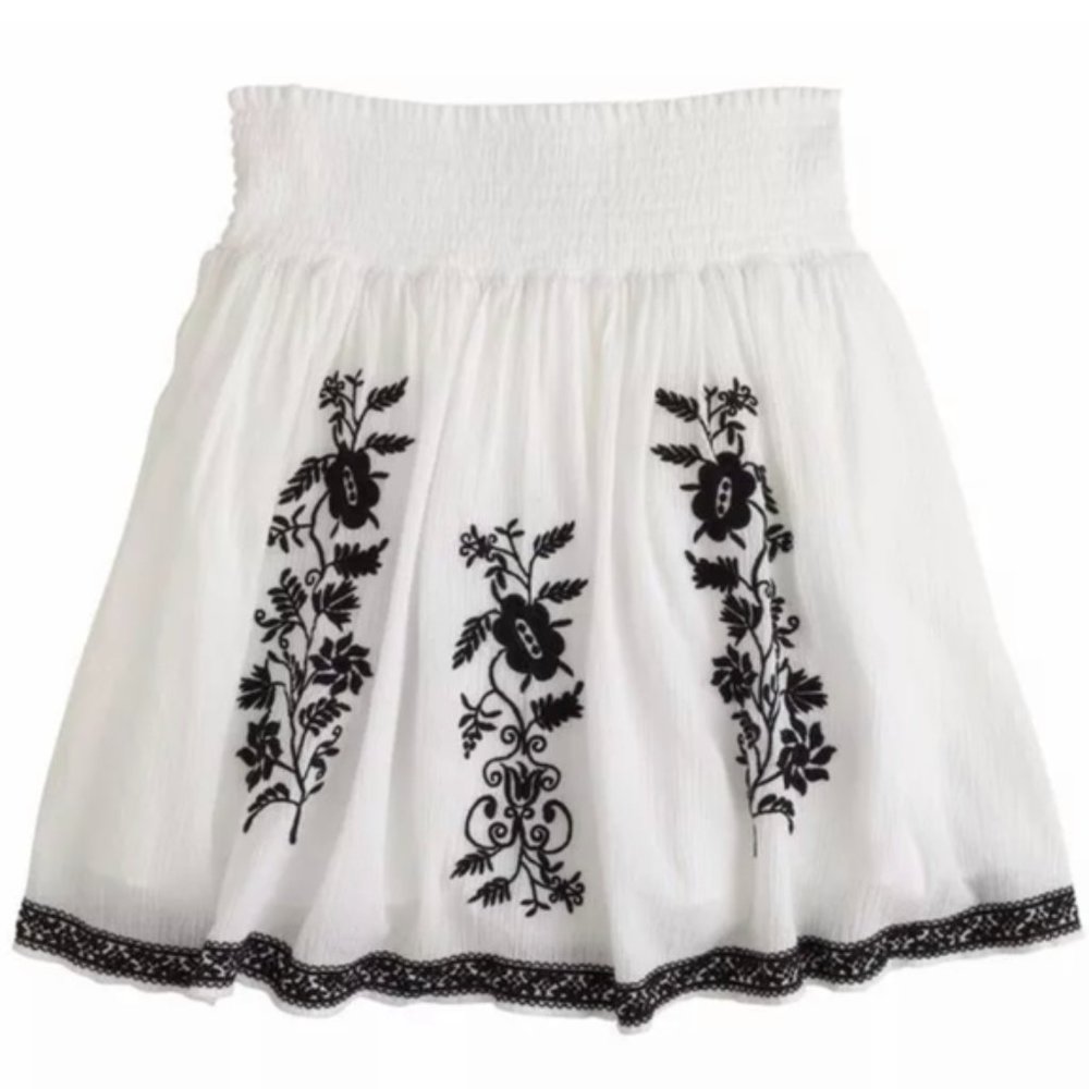 NWT J.Crew Embroidered Gauze Skirt